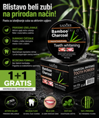 Pasta za Zube sa Aktivnim Ugljem 1+1 GRATIS – Uklanja Mrlje od Kafe, Čaja i Duvana