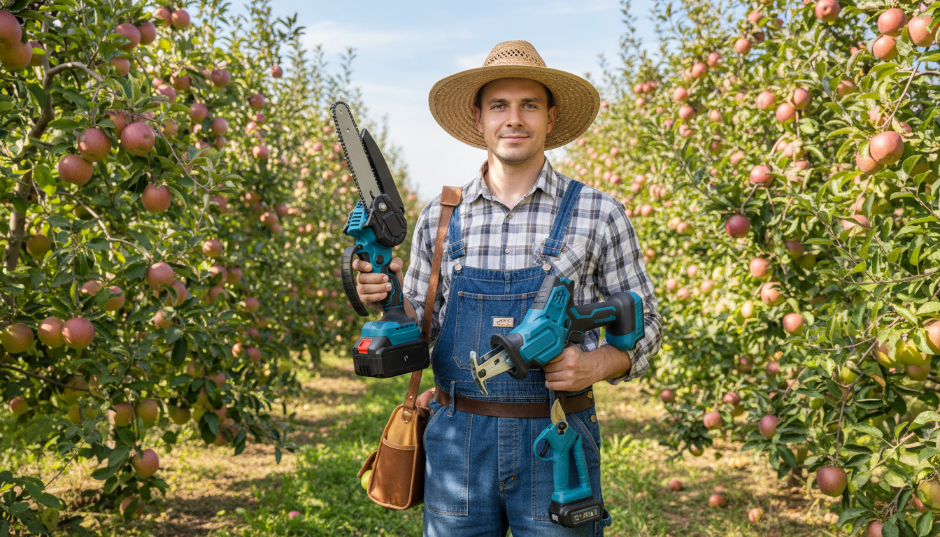 Aku Set Alata za Baštu i Sečenje – Makaze za Grane, Motorna Testera i Lisicarka