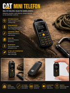 Mini Telefon CAT B25 Dual SIM – Kompaktan Mobilni Telefon sa 2 SIM Kartice, Izdržljivim Kućištem i Jakom Baterijom