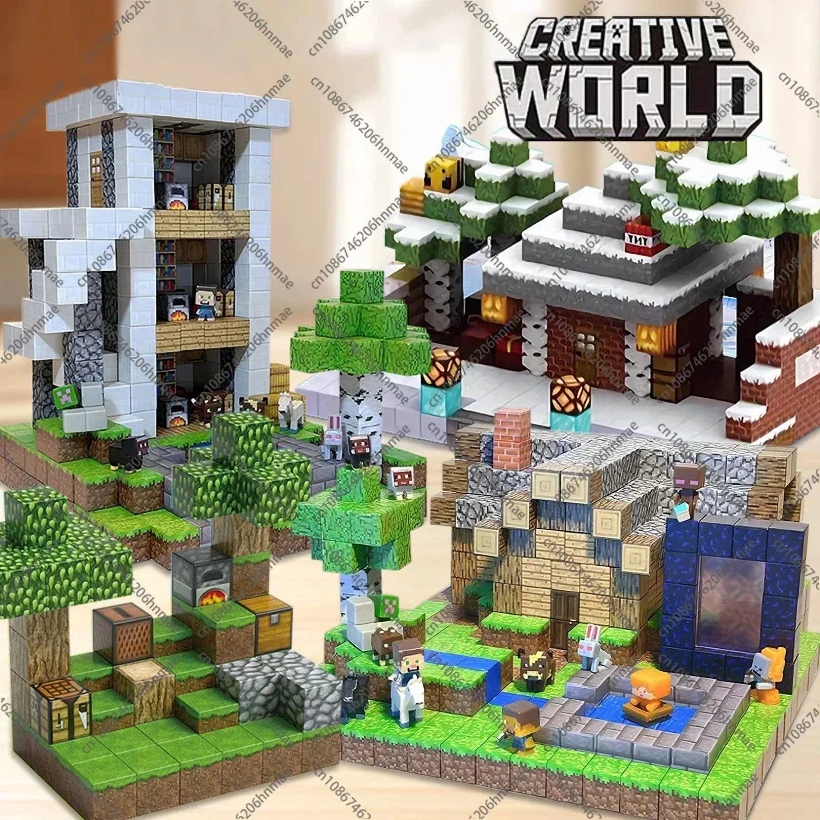 Magnetne Minecraft kocke za igru Mega set od 500 delova