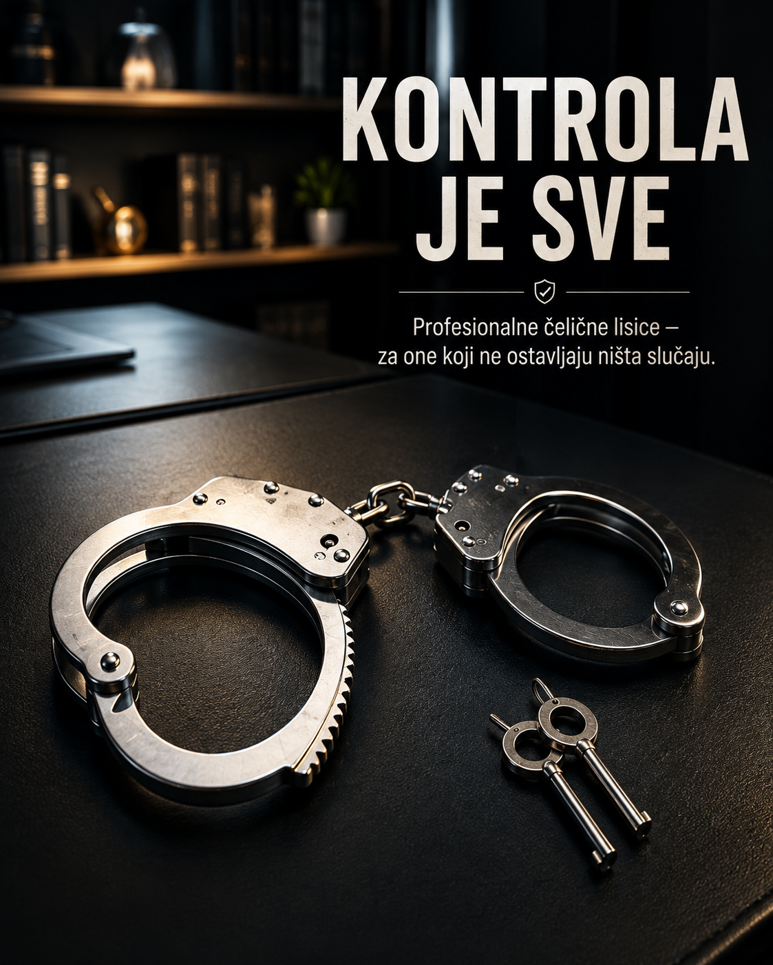 Čelične Lisice na Lancu sa 2 Ključa – Metalne Lisice za Profesionalnu Upotrebu