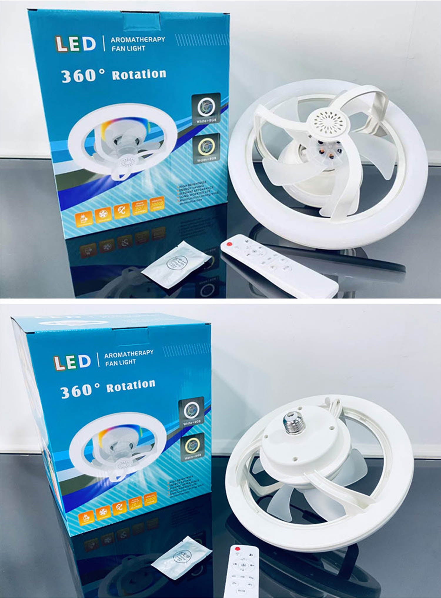 Led luster sa ventilatorom E27