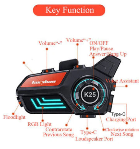 Bluetooth komunikacija interkom za kacigu komunikator K25