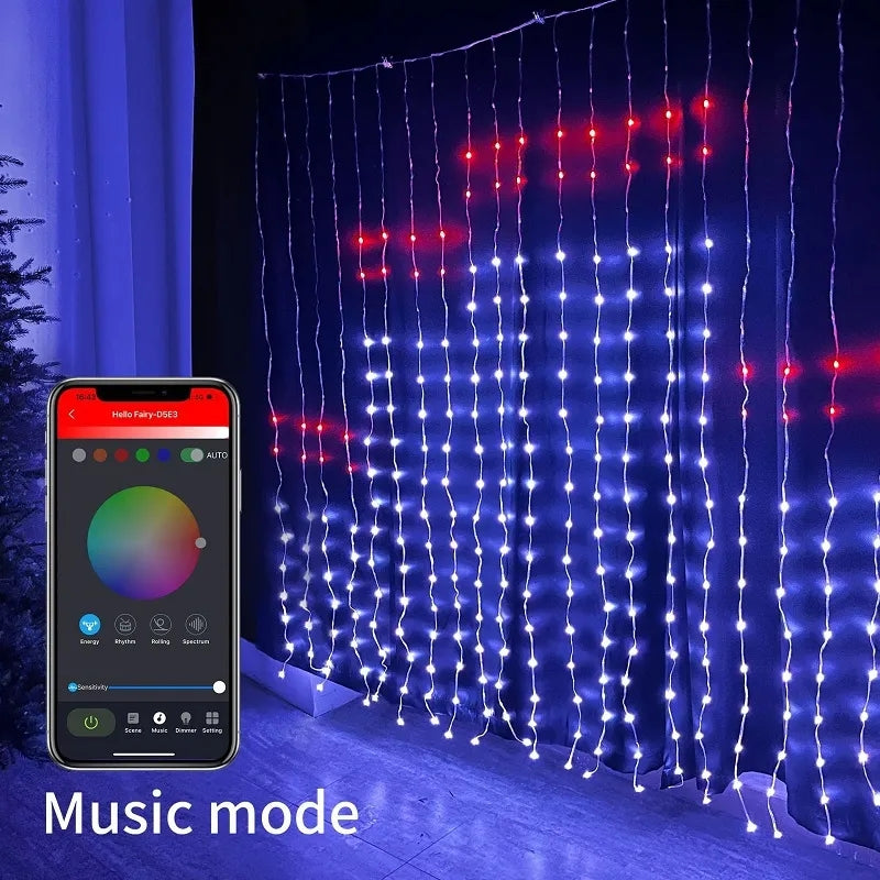 Led zavesa SMART RGB sa mobilnom kontrolom i daljinskim 3x3m