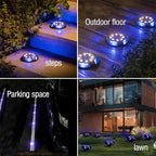 Solarne disk lampe za dvoriste i bastu sa 8 led dioda i bocnim osvetljenjem