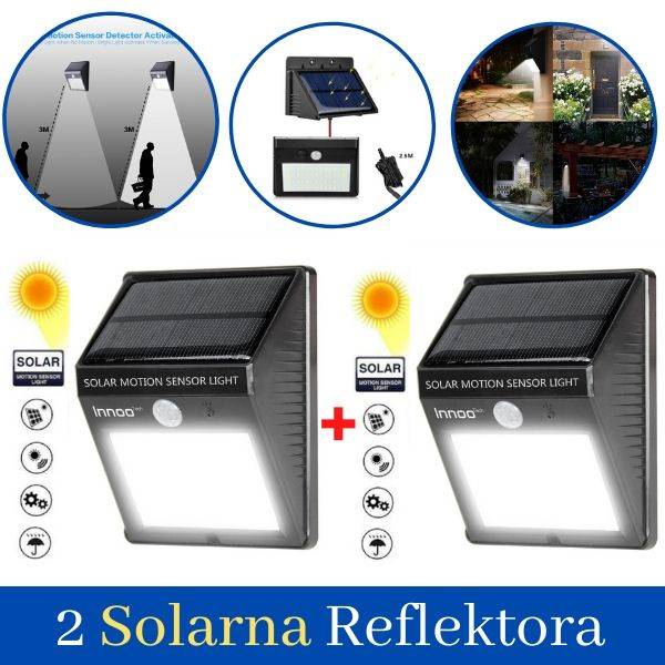 2 Solarna Led Reflektora (20 dioda) 