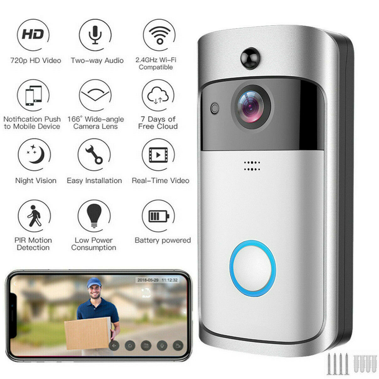 WiFi video zvono za vrata ip kamera Doorbell